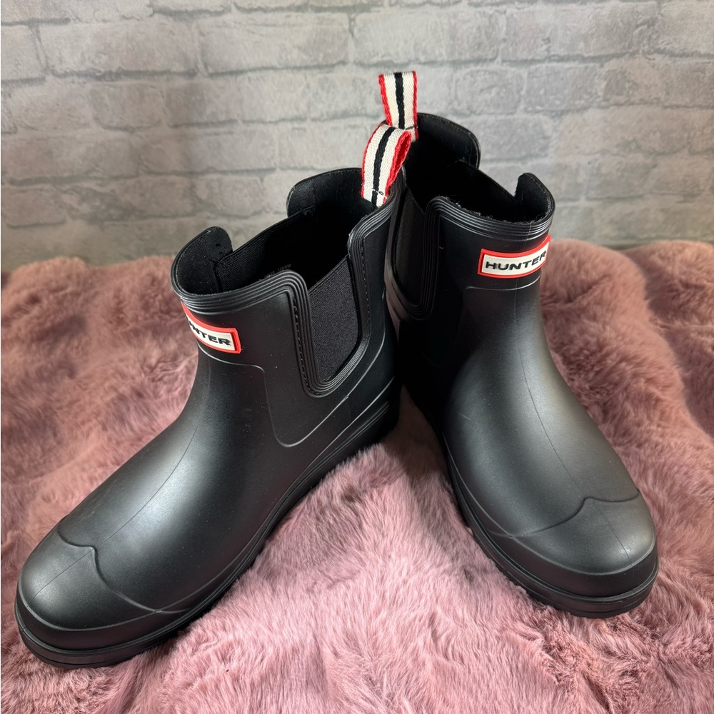 Hunter Black Ankle Rain Boots